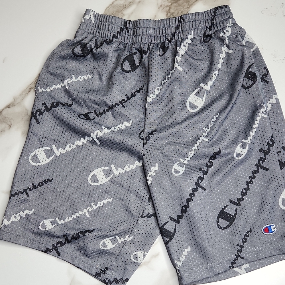 Champion Kids' Logo Print Gray Shorts